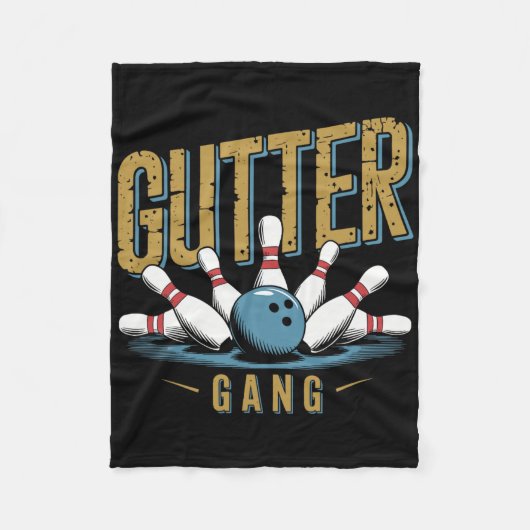 Gutter Gang Bowling Funny Bowler 1 Fleece Deken (Voorkant)