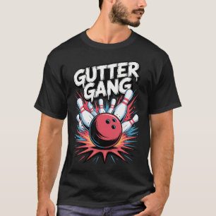 Gutter Gang Bowlingbal Strike Squad Graffiti Speld T-shirt