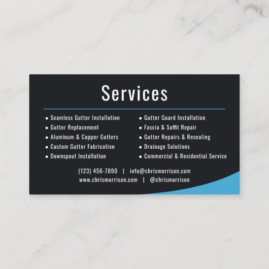 Gutter Installation Service  Visitekaartje (Achterkant)