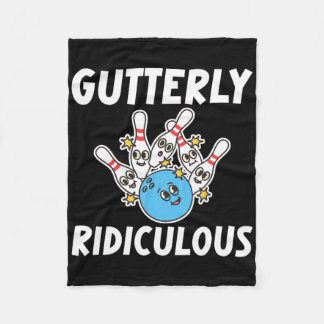 Gutterly Ridiculous Funny Bowling Bowler  Fleece Deken