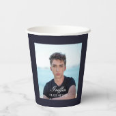 Guy Afstudeerder Modern Afstuderen Aangepaste foto Papieren Bekers (Achterkant)