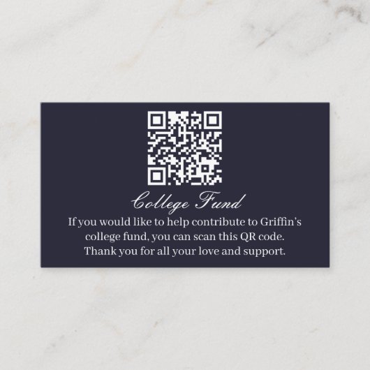 Guy Afstudeerder Moderne QR-code Informatiekaartje (Voorkant)