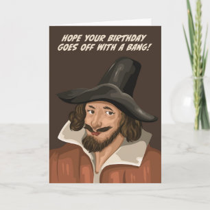 Guy Fawkes gaat er vandoor met zijn verjaardag Kaart