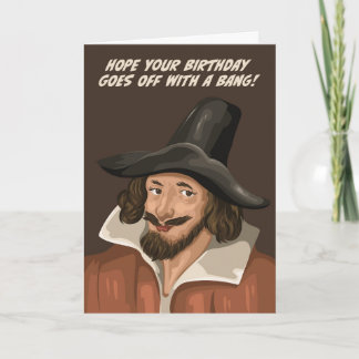 Guy Fawkes gaat er vandoor met zijn verjaardag Kaart