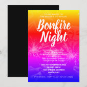 Guy Fawkes Night, Bonfire Night Invitation Kaart (Voorkant / Achterkant)
