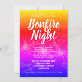 Guy Fawkes Nuit, Bonfire Night Invitation (Devant)