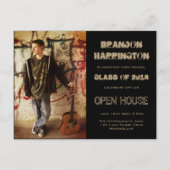 Guy Grad Grunge Photo Open House Invitation (Devant)