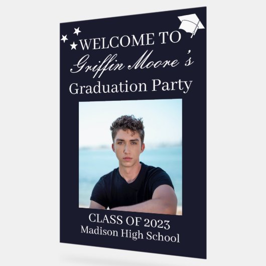 Guy Grad Modern Graduate Custom Photo Affiche de b (Angle)