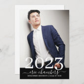 Guy Graduation Party Foto Script Name Kaart (Voorkant / Achterkant)