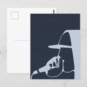 GUY IN HOODIE RAPPING OP DE MIC HIP HOP BRIEFKAART