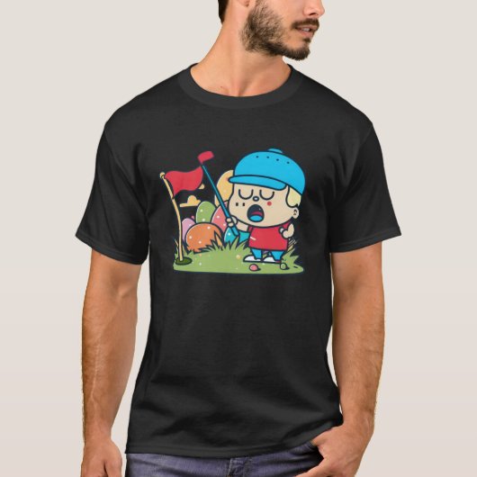 Guy Playing Golf Golf Easter T-shirt (Voorkant)