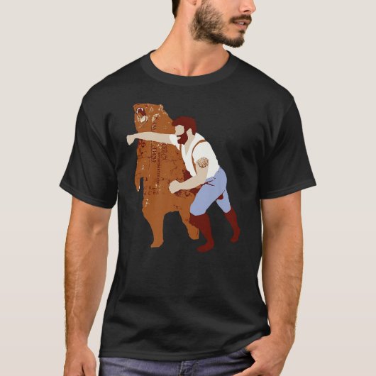 Guy Punching Bear T-shirt (Voorkant)