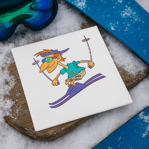 Guy Skiing Paper Napkins Servet