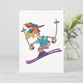 Guy Skiing-uitnodigingen Kaart (Staand voorkant)