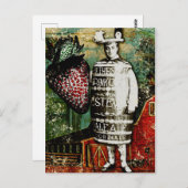 Guy van de aardbeienbeer -  Ephemera Collage Briefkaart (Voorkant / Achterkant)