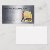 Guy Walking Dogs | Metallic Visitekaartje (Voorkant / Achterkant)