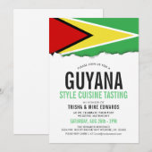 Guyana Cuisine | Flag White Invite Kaart (Voorkant / Achterkant)