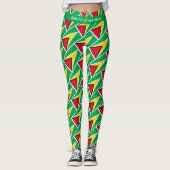 GUYANA Custom Text VOER JE EIGEN RACE-vlag UIT Leggings (Voorkant)
