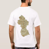 Guyana Drapeau et carte T-shirt (Dos)
