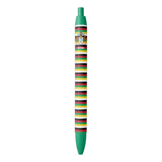 Guyana Flag Cute Patriotic Zwarte Inkt Pen (Voorkant Verticaal)