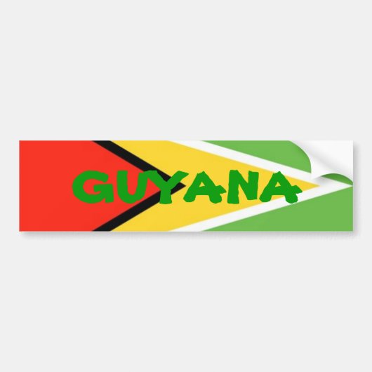 Guyana-Flag, GUYANA Bumpersticker (Voorkant)