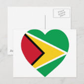 Guyana Flag Heart Briefkaart (Voorkant / Achterkant)
