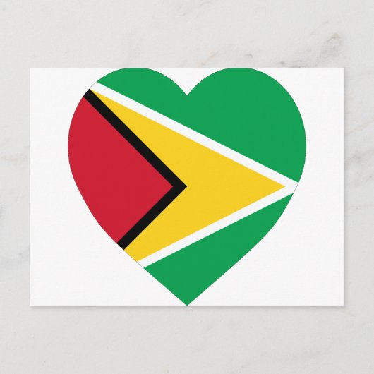 Guyana Flag Heart Briefkaart (Voorkant)