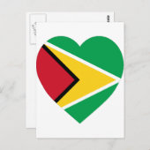 Guyana Flag Heart Briefkaart (Voorkant / Achterkant)
