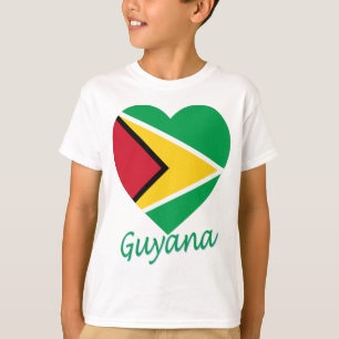 Guyana Flag Heart T-shirt