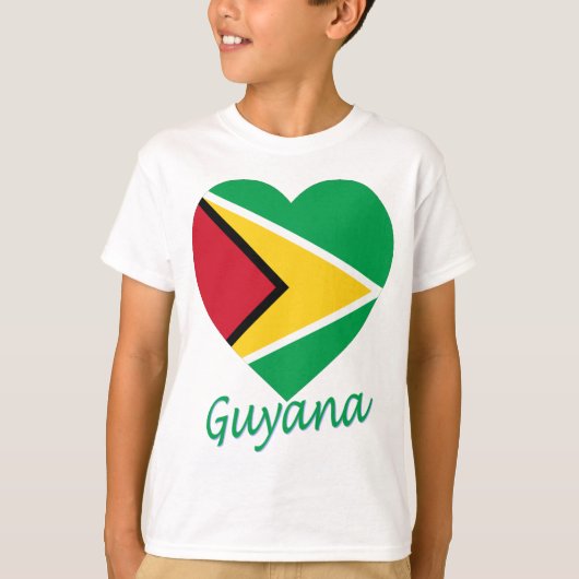 Guyana Flag Heart T-shirt (Voorkant)