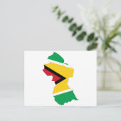 Guyana Flag Map GY Briefkaart (Staand voorkant)