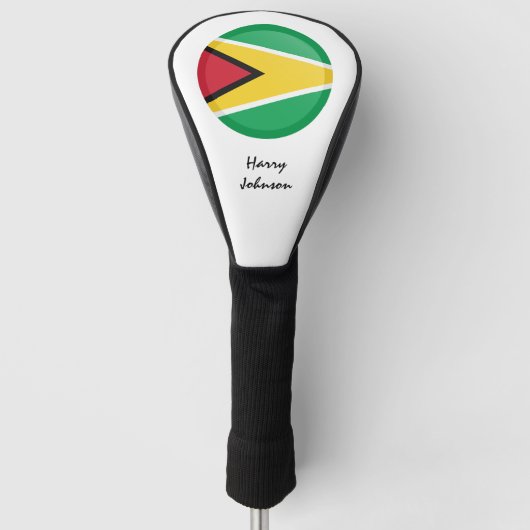 Guyana Flag & Monogrammed Golf Clubs Hoesjes Golfheadcover (Voorkant)