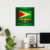 Guyana Flag Poster (Thuiskantoor)