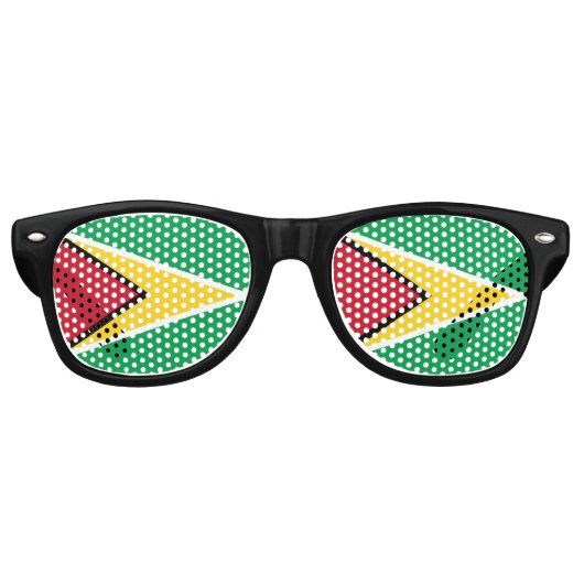 Guyana flag  retro zonnebril (Voorkant)