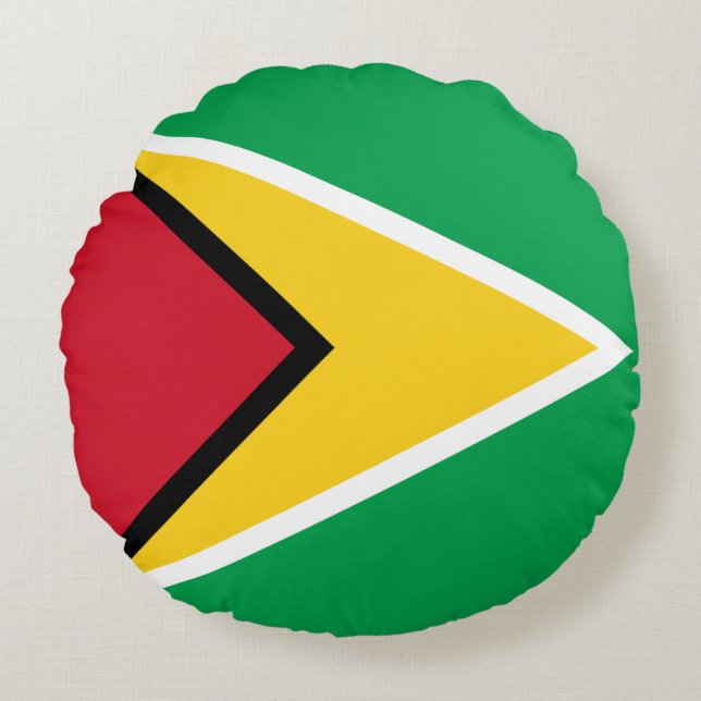 Guyana Flag Rond Kussen (Voorkant)