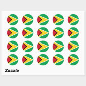 Guyana flag  ronde sticker (Vel)