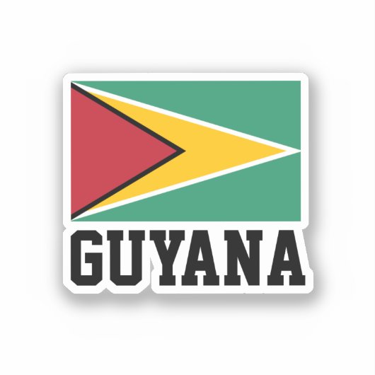 Guyana Flag Sticker (Voorkant)
