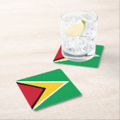 Guyana Flag Vierkante Kartonnen Onderzetter (Insitu)