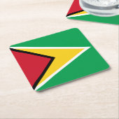 Guyana Flag Vierkante Kartonnen Onderzetter (Schuin)