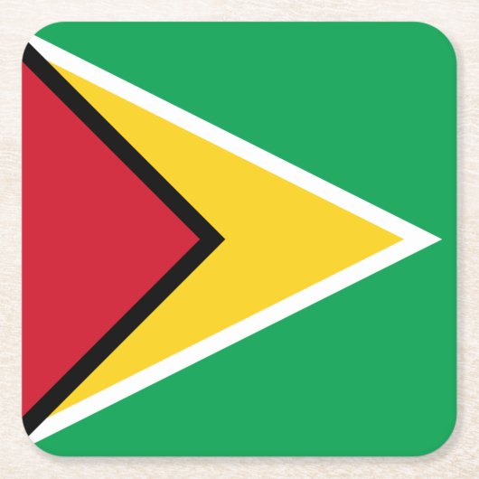 Guyana Flag Vierkante Kartonnen Onderzetter (Voorkant)
