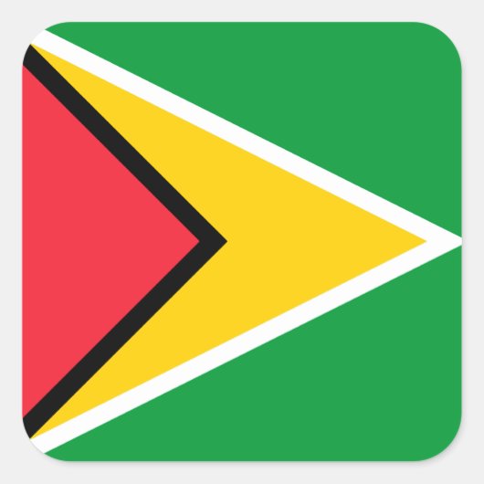 Guyana Flag Vierkante Sticker (Voorkant)