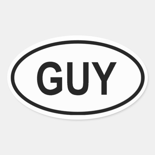 Guyana "GUY" Ovale Sticker (Voorkant)