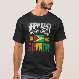 Guyana Guyana vlag gelukkigste wanneer ik in Guyan T-shirt