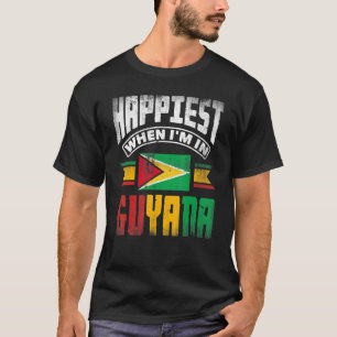 Guyana Guyana vlag gelukkigste wanneer ik in Guyan T-shirt