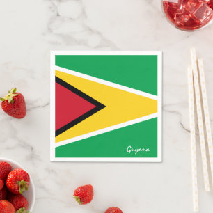 Guyana & Guyana Vlag partij mode / sportfans Servet