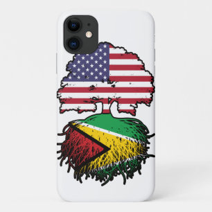 Guyana Guyanese American USA Tree Roots Flag iPhone 11 Hoesje