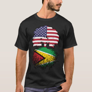 Guyana Guyanese American USA Tree Roots Flag T-shirt