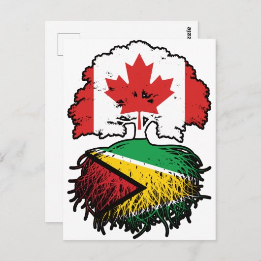 Guyana Guyanese Canadian Canada Tree Roots Flag Briefkaart (Voorkant / Achterkant)