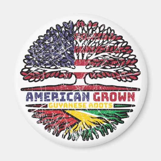 Guyana Guyanese US American USA United States Tree Magneet (Voorkant)