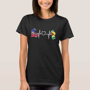 Guyana Haiti vlag Guyanese Haïtiaanse hartslag T-shirt